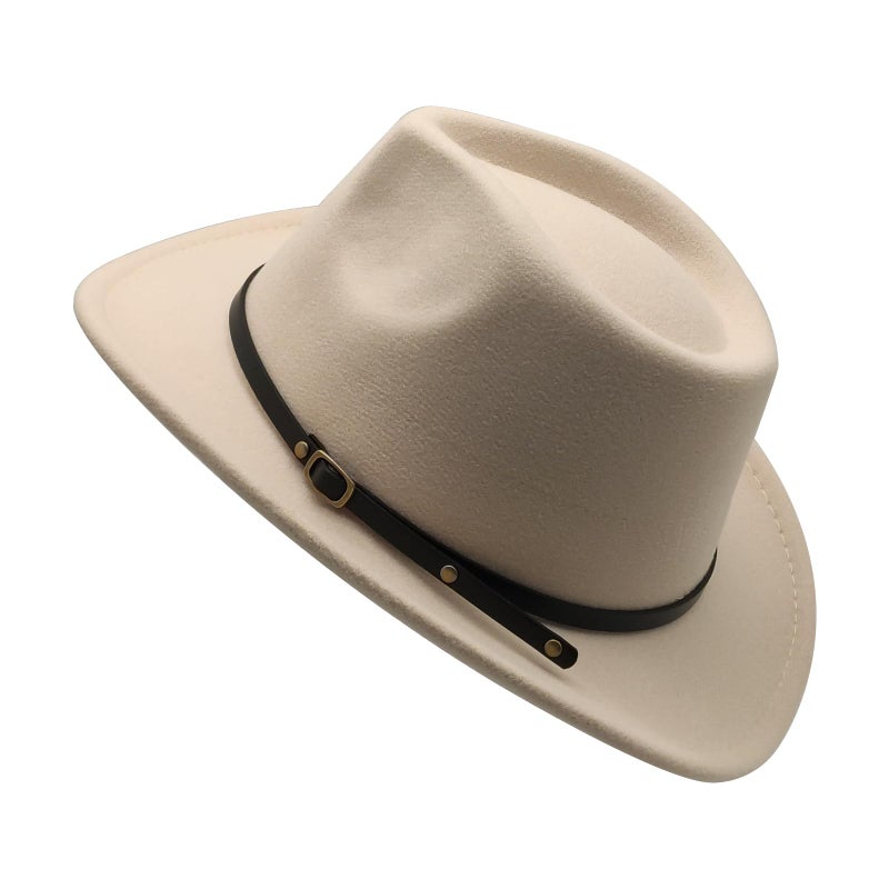 Willheoy Kids Cowboy Hat for Girls Boys Unisex Western Cowgirl Hat with Buckle Belt Wide Brim Fedora Hat Dress Up Costume - Image 3